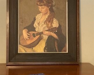 Print of Girl With Mandolin