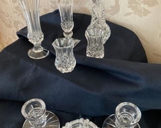 Small Vases and Candlesticks Pressed Glass and Etched Glass