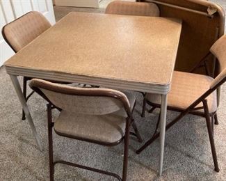 Two Card Tables and 4 Folding Chairs
