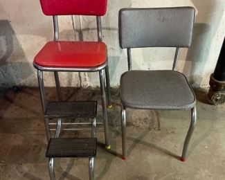 Vintage Step Stool and Chair