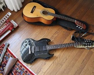 Epiphone SG electric & Squire Fender acoustic guitar