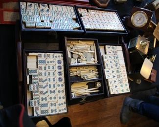Antique mahjong set