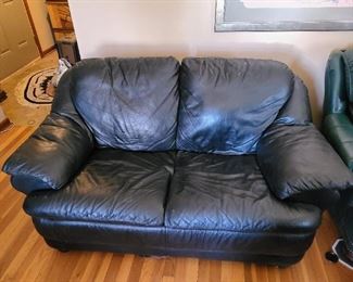 Leather loveseat