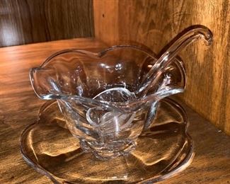 Glass Condiment Bowl/Plate/Spoon!