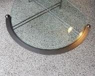 Contemporary Free Form Glass/Chrome Coffee Table! 52"Lx41"Widest Width/25" Narrow Widthx16"H.