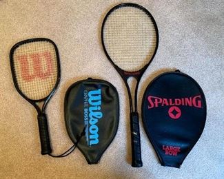 Spalding Large Bow Tennis Racquet & Wilson Graphite Boss Racquetball Racquets!