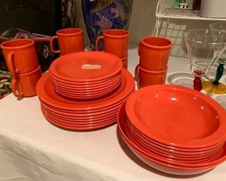 Texas Ware Orange Melamine Dinnerware!