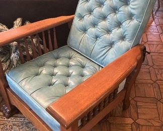 Vintage Morris bed chair with claw feet (has matching ottoman)