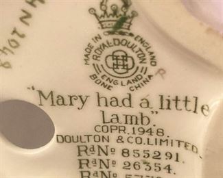 Royal Doulton's "Mary Had a Little Lamb"