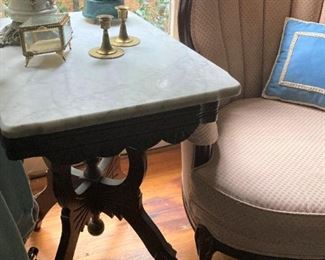 Square marble top antique table