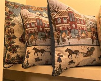 Christmas scene pillows