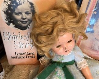 Shirley Temple doll (as is) and book