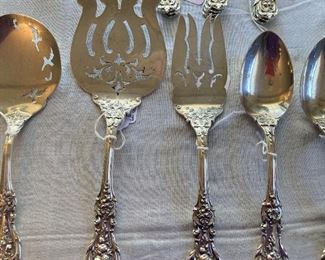 Variety of Francis I sterling silver serving selections