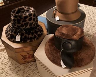 Vintage hats and hat boxes