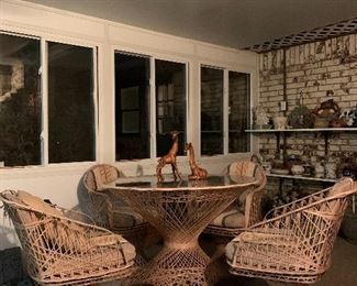 Vintage wicker patio set 