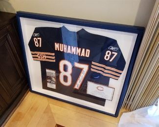 #87 Chicago Bears Muhsin Muhammad framed game worn autographed jersey