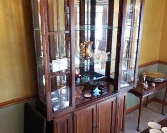 Chippendale lighted hutch