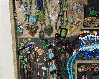 Artisan jewelry with some vintage costume jewelry mixed in, 50% off all weekend!