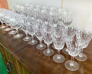 Beautiful Stemware by Stuart 
13- 6.5" goblets 
12- 4.75" goblets 
12- 5" goblets