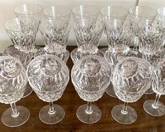 Beautiful Stemware by Stuart 

13- 6.5" goblets 
12- 4.75" goblets 
12- 5" goblets