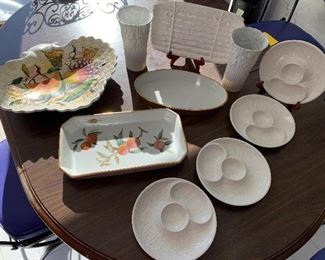 Serving Platters and More ! Includes a fruit motif platter from Italy, two vases and more! 