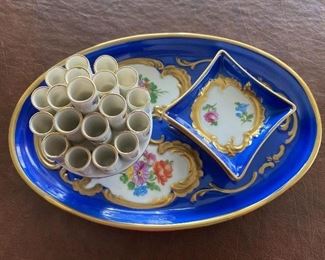 Vintage Dresden Cigarette Holder and Ashtray. For the smoker in your life, a fun way to display cigarettes. Or for a non-smoker; a great conversation piece as people are sure to ask; "what is that!?" In very good condition. 