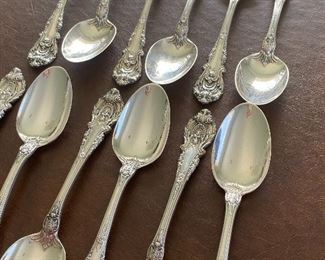 12 Wallace Sterling Teaspoons (Sir Christopher) Each spoon is 6” tall