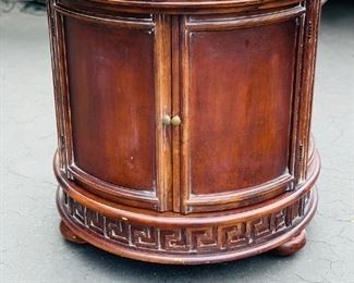 Rounded End Table with Storage 
