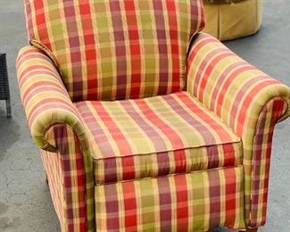 Plaid Reclining Arm Chair 