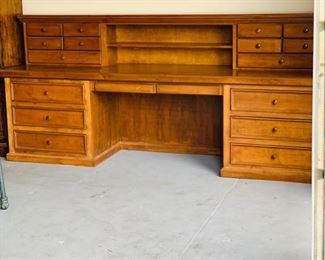 Solid Custom Long Wooden Desk with Ample Storage