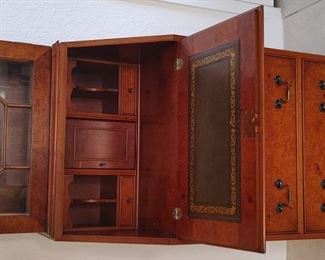 Antique drop front secretary desk with display book case