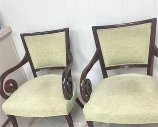 Beautiful pair of armchairs with great carving details on the legs