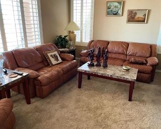 Leather Sofa and Loveseat