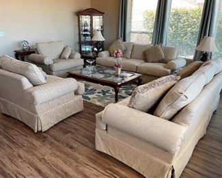 Designer Neutral living room set with 2 sofas and 2 ocassional chairs