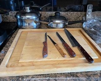 Quality knives and carving board