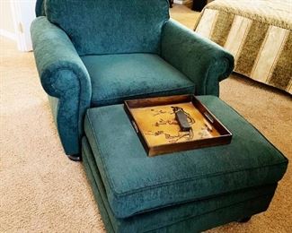 Matching occasional chair and ottoman