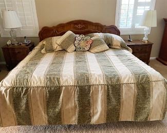 King Bed with carved headboard