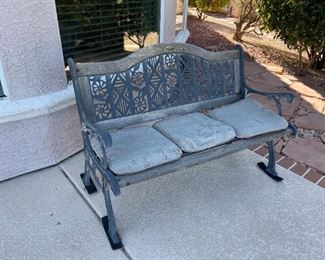 Iron and wood bench
