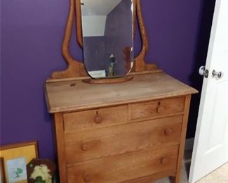 Dresser with mirror. Mirror frame needs small repair. 