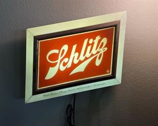 Light up Schlitz beer sign 