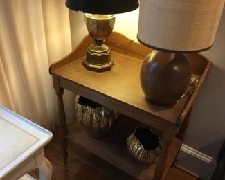 Vintage wash stand and lamps