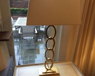 One of a pair of contemporary lamps