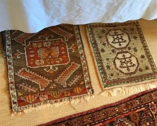 Two vintage small prayer rugs