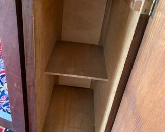 #8	Drop-side Table w/Folding Legs on both Sides w/side drawers  12.5-60.5x35x30  (as is finish)	 $60.00 
