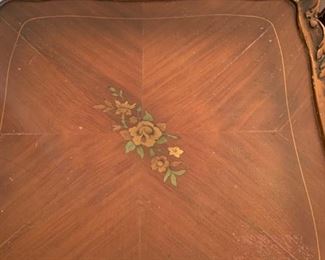 #18	Hand-carved Side Tables w/Flower Inlay on top 18sq x 28  (2)  $175 eacg	 $350.00 

