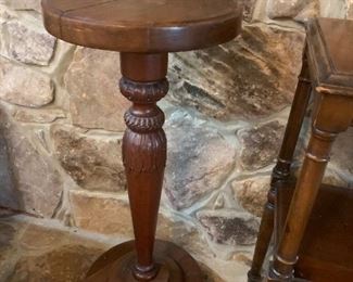 #30	Wood Fern Stand (as is crack on top) w/carved pedistal   12x31	$75 
