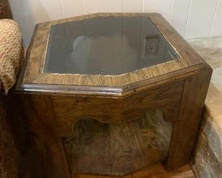 #33	Glass Top End Table Laminate - as is   24x26x20  (2)	 $40.00 
