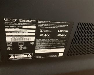 #36	Vizio Flat Screen TV  Model E40DO 40" 	 $100.00 
