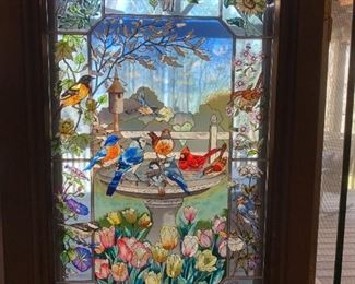 
#38	Painted Glass Screens for Window   21x41 - Cardinals & Blue Jays	 $200.00 
