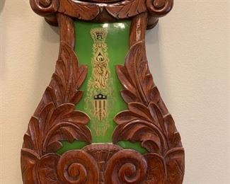 #46	Hand-carved Wall Clock w/key 44x12x5	 $175.00 
